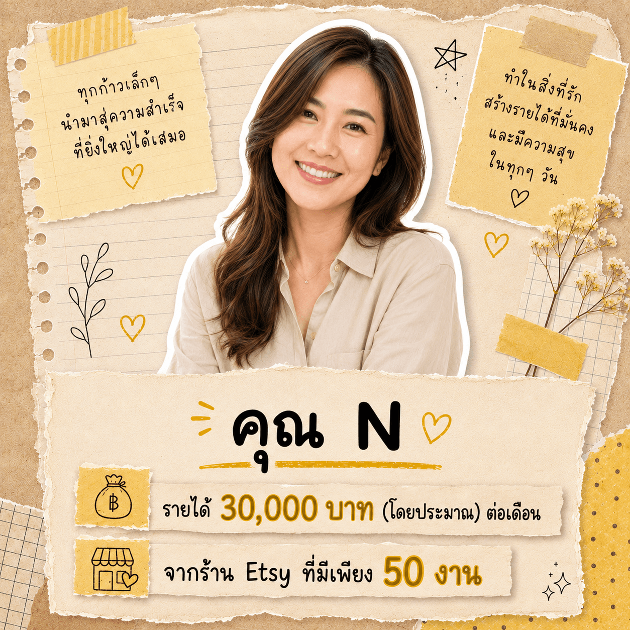 คุณ N — รายได้ 30,000 บาท/เดือน